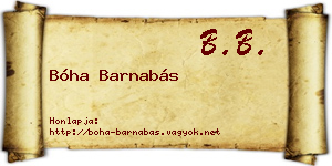 Bóha Barnabás névjegykártya