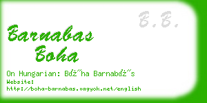 barnabas boha business card